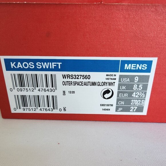 Men's WILSON Kaos Swift Tennis Shoe - Blue/Orange - M9/W10.5 - Picture 10 of 10